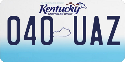KY license plate 040UAZ