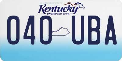 KY license plate 040UBA