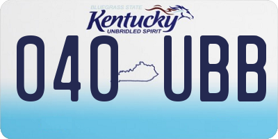 KY license plate 040UBB