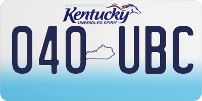 KY license plate 040UBC