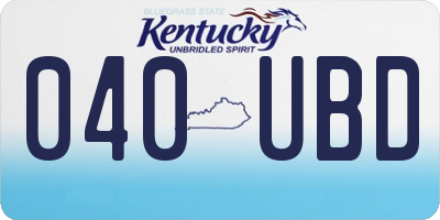 KY license plate 040UBD