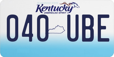 KY license plate 040UBE