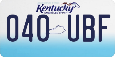 KY license plate 040UBF