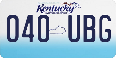KY license plate 040UBG