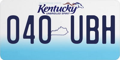 KY license plate 040UBH