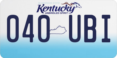 KY license plate 040UBI