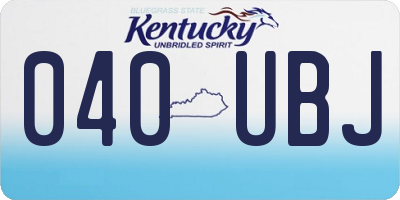 KY license plate 040UBJ