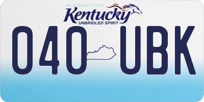 KY license plate 040UBK
