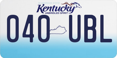 KY license plate 040UBL