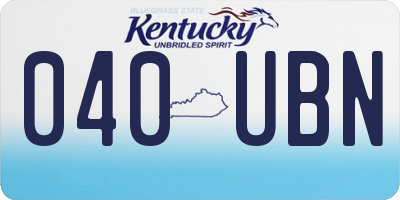 KY license plate 040UBN
