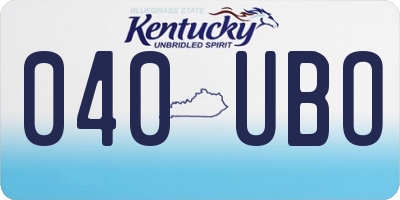 KY license plate 040UBO