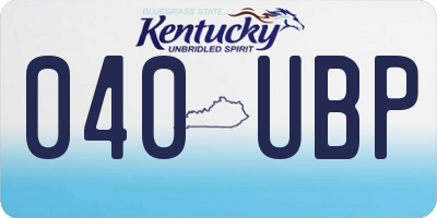 KY license plate 040UBP