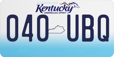 KY license plate 040UBQ