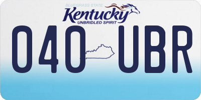 KY license plate 040UBR