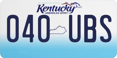 KY license plate 040UBS
