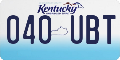 KY license plate 040UBT