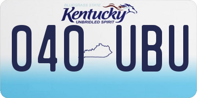 KY license plate 040UBU