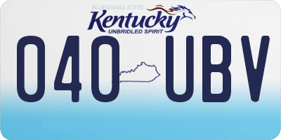 KY license plate 040UBV