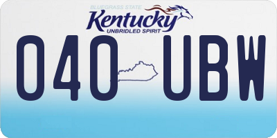 KY license plate 040UBW
