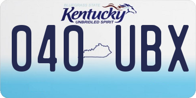 KY license plate 040UBX