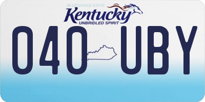 KY license plate 040UBY