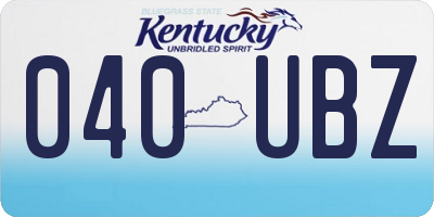 KY license plate 040UBZ