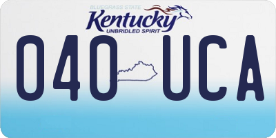 KY license plate 040UCA