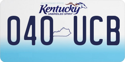KY license plate 040UCB