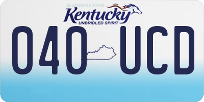 KY license plate 040UCD