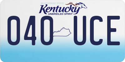 KY license plate 040UCE