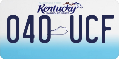 KY license plate 040UCF