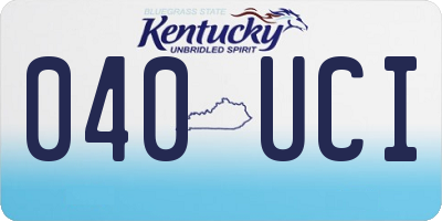 KY license plate 040UCI
