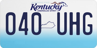 KY license plate 040UHG