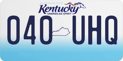 KY license plate 040UHQ