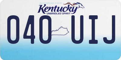 KY license plate 040UIJ