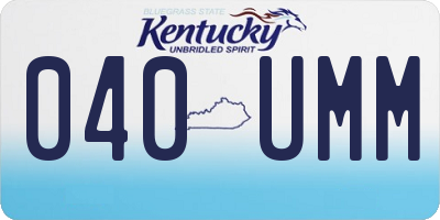 KY license plate 040UMM