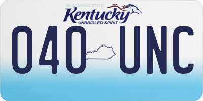 KY license plate 040UNC