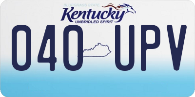 KY license plate 040UPV