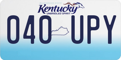 KY license plate 040UPY