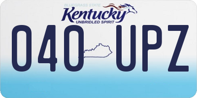 KY license plate 040UPZ
