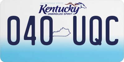 KY license plate 040UQC