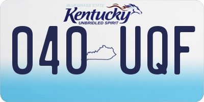 KY license plate 040UQF
