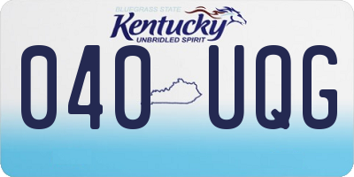 KY license plate 040UQG