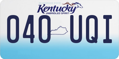 KY license plate 040UQI