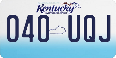 KY license plate 040UQJ