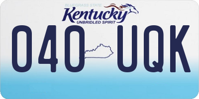 KY license plate 040UQK