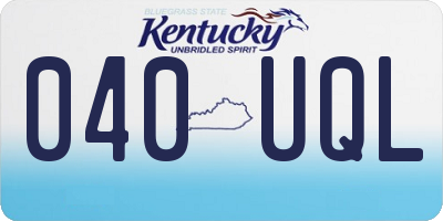 KY license plate 040UQL