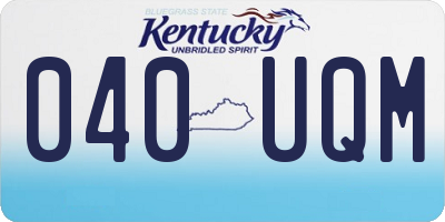 KY license plate 040UQM
