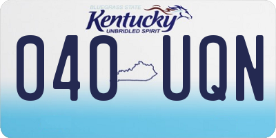 KY license plate 040UQN