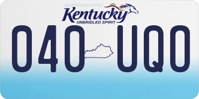 KY license plate 040UQO
